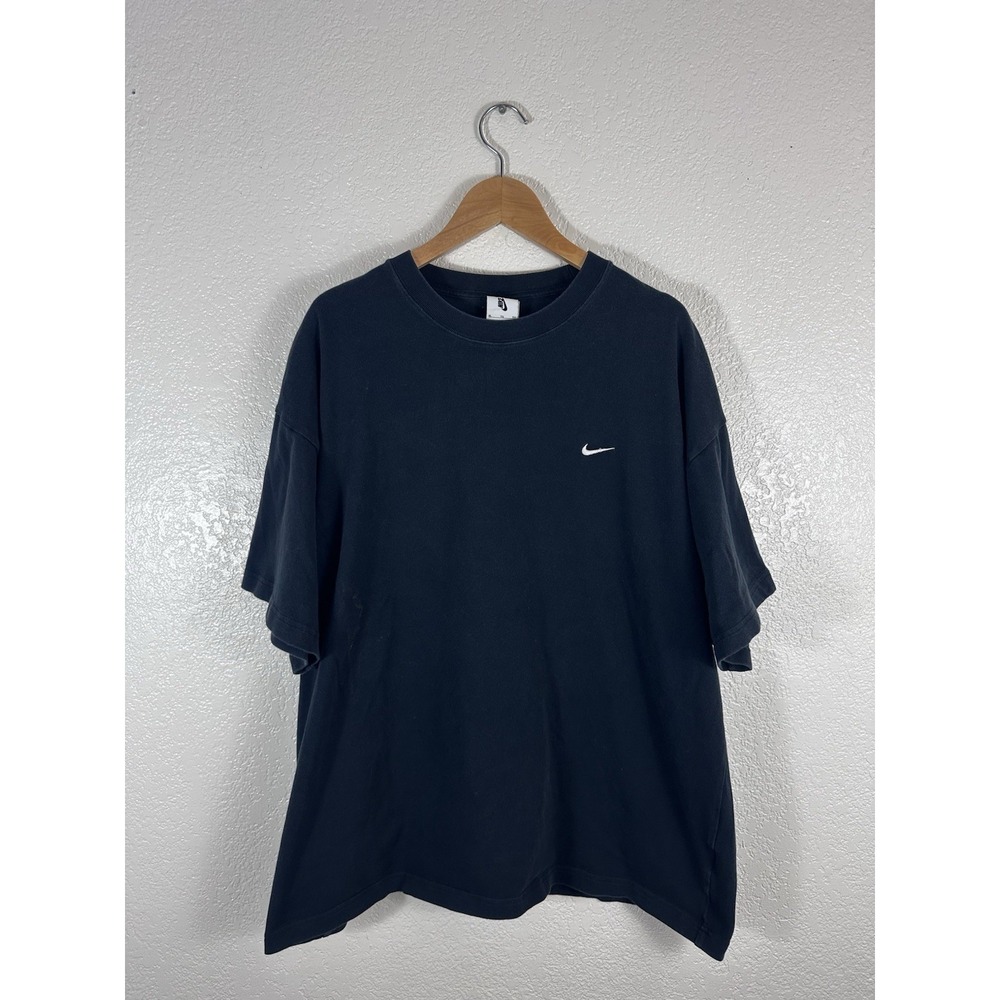 Nike Mini Swoosh T-Shirt Men's XL Navy Blue Embroidered Logo
